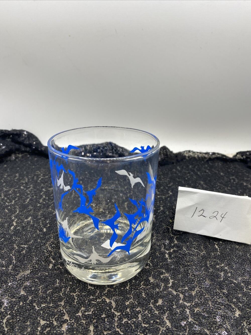Georges BRIARD SEAGULL Cocktail Rocks GLASS 12 oz 4" Tall Signed By Artist